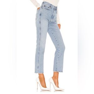 Agolde pinch waist high rise kick jeans in riptide